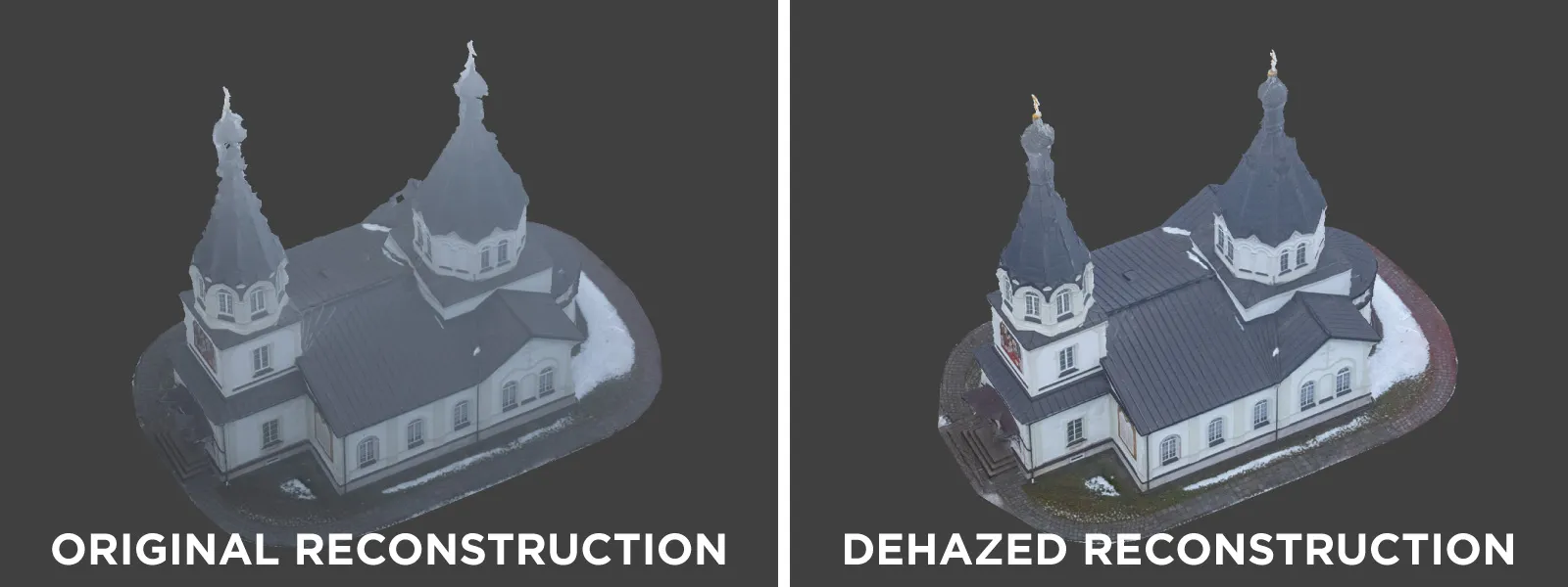 Foggy-vs-Lightroom-Dehazed-Photogrammetry-Reconstruction