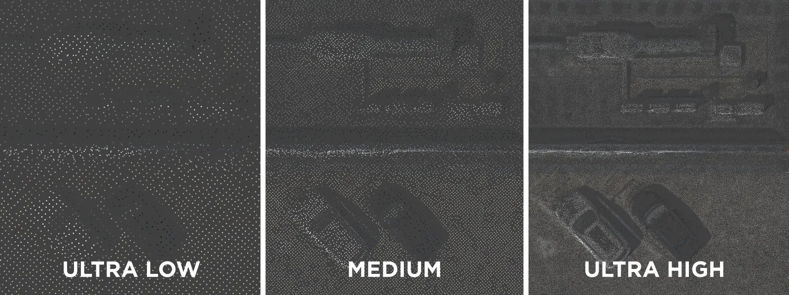 Ultra-Low-Medium-Ultra-High-Dense-Point-Cloud