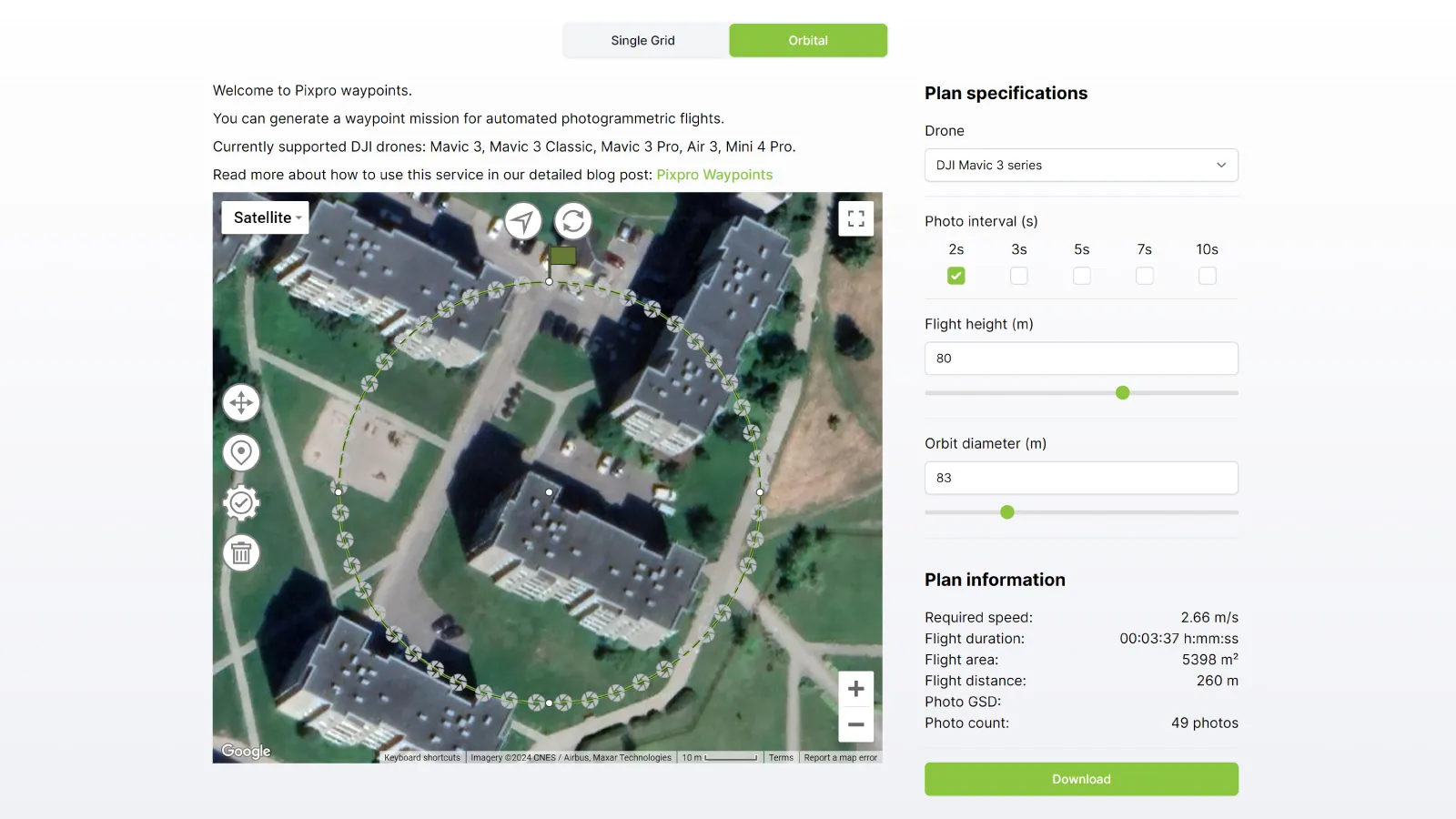 Planning-Orbital-Flight-for-DJI-with-Pixpro-Waypoints
