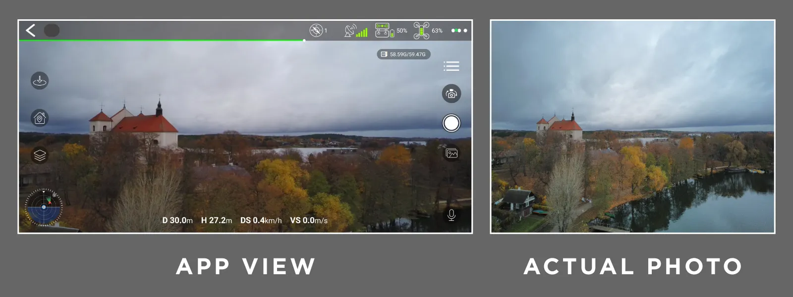 Veeniix-v11-Pro-Drone-Review-App-Viev-Vs-Actual-Photo