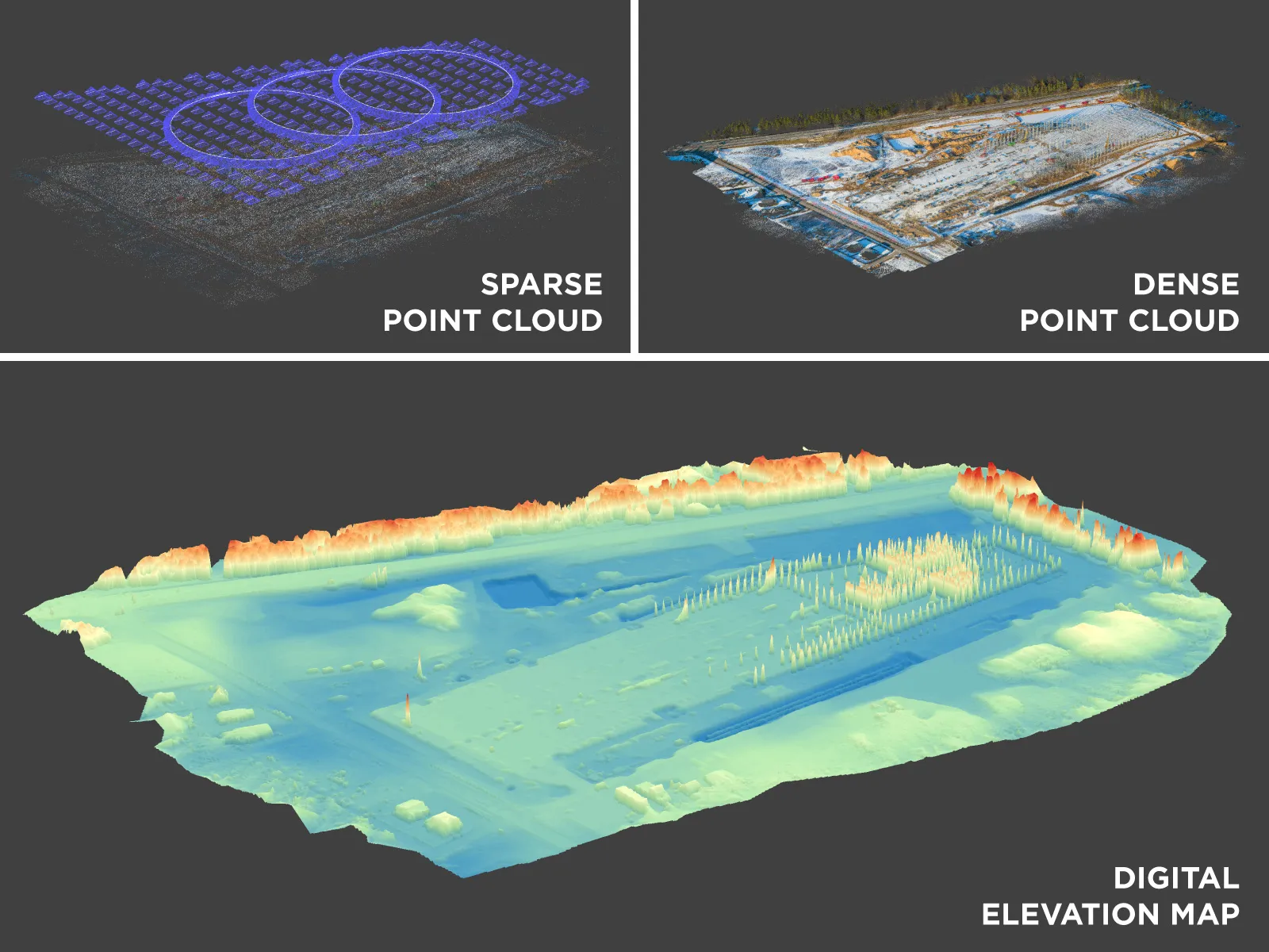 High-Contrast-Photogrammetry-Sparse-Dense-Point-Cloud-DEM