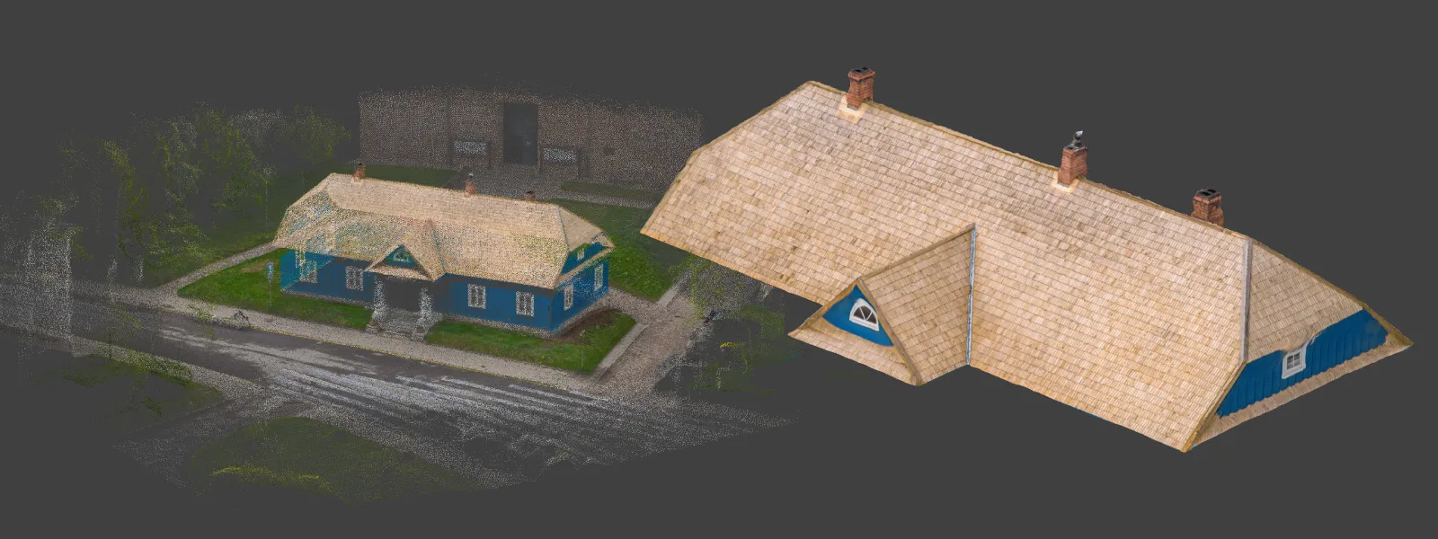 Dji-lito-x1-roof-photogrammetry-dense-point-cloud-mesh-and-texture