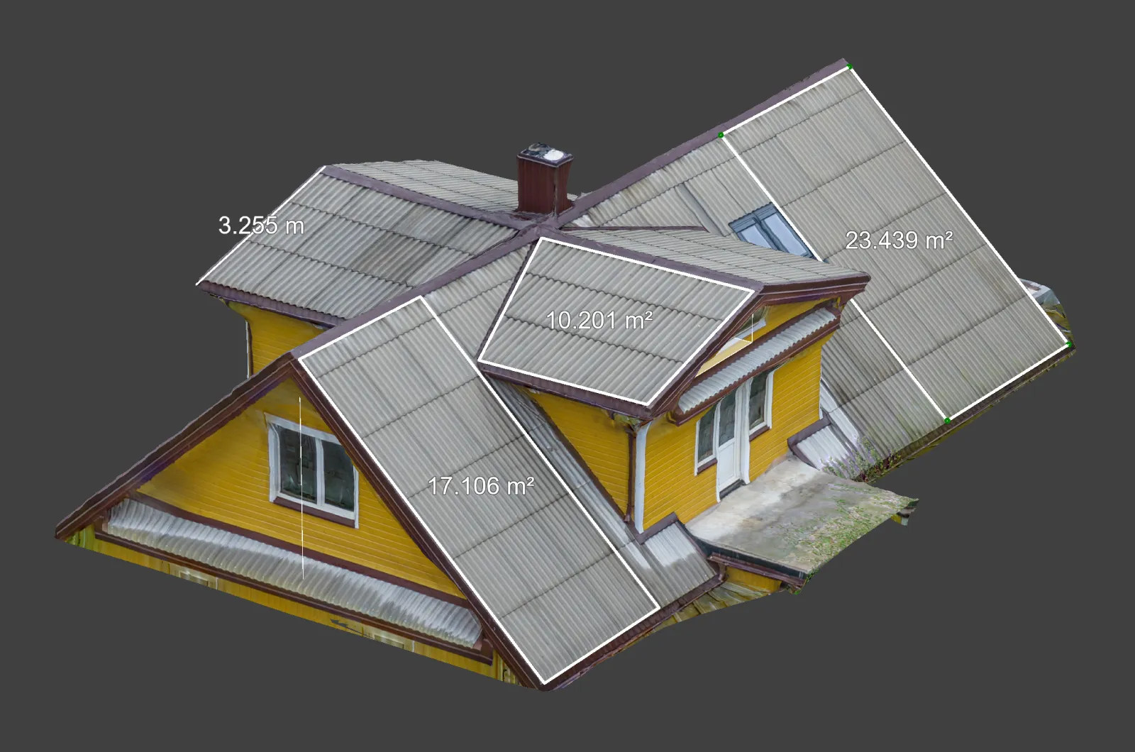 Pixpro-Photogrammetry-Software-Roof-Measurements-Sightline-length-area