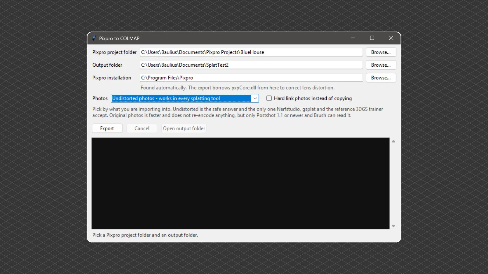 Pixpro-to-Colmap-Executable-GUI