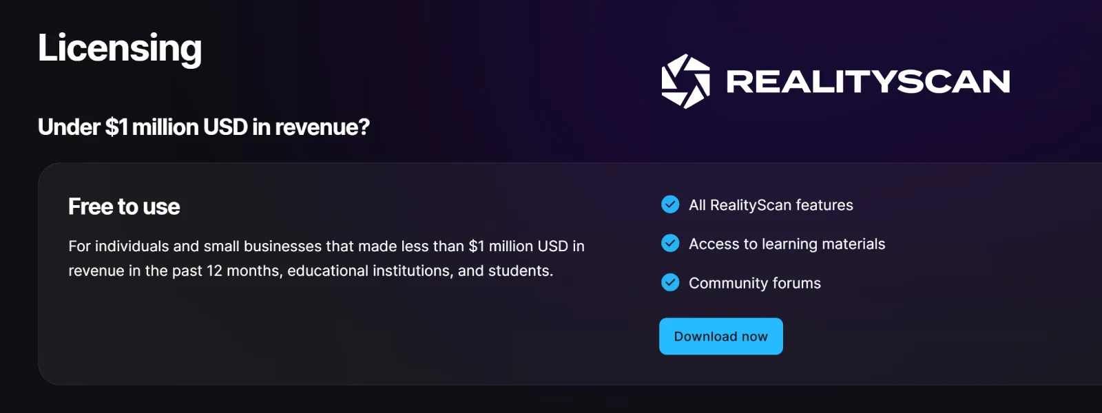 Realityscan-Free-License