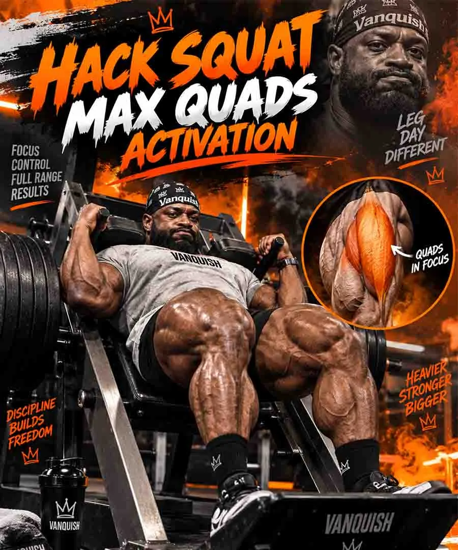 Hack squat: max quads activation