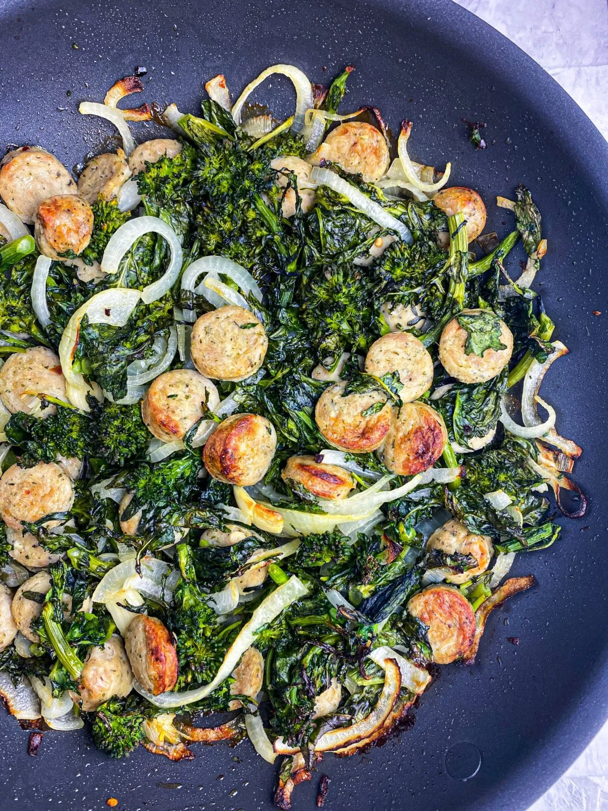 Broccoli Rabe and Chicken Sausage Skillet Bake