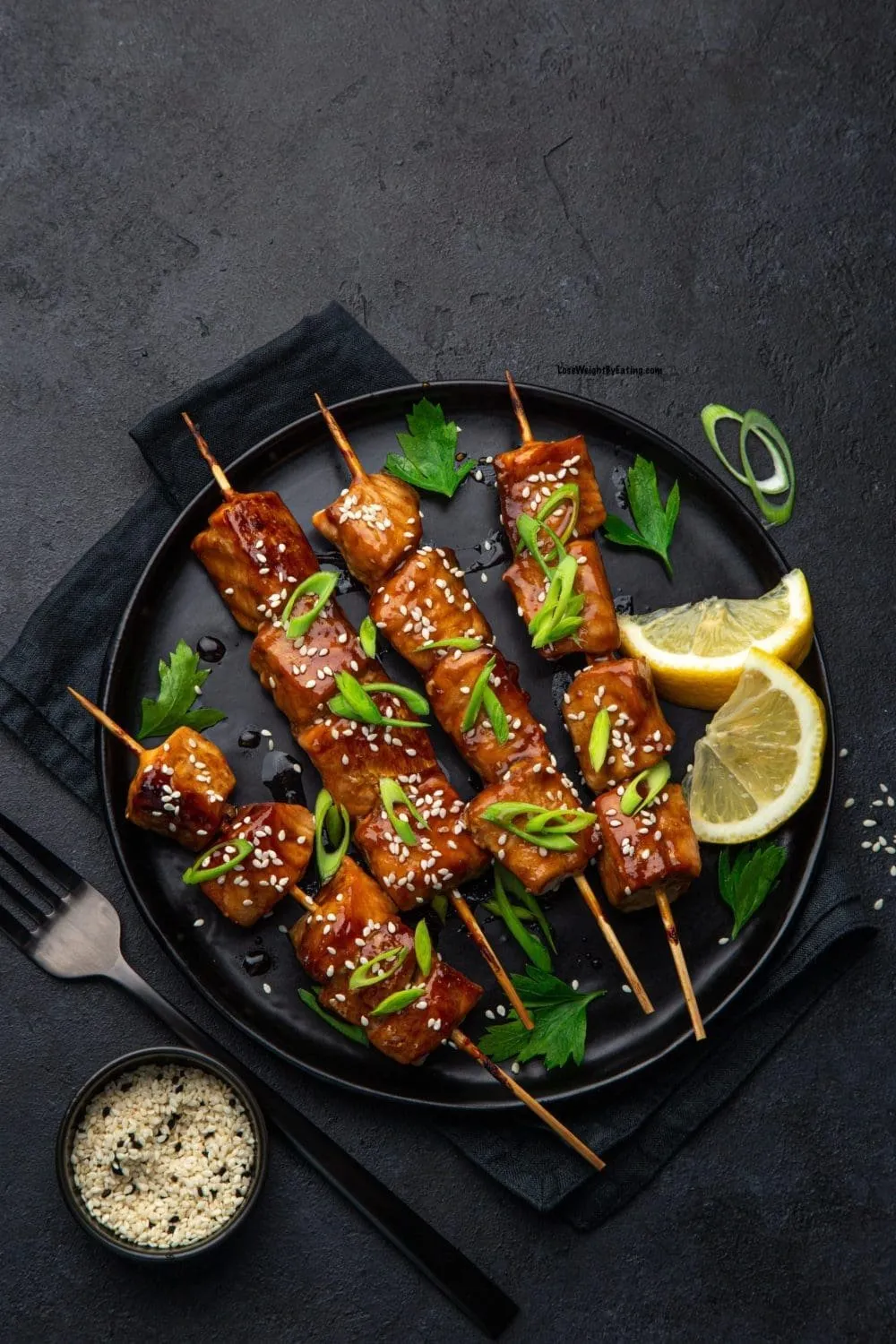 Teriyaki Salmon Skewers
