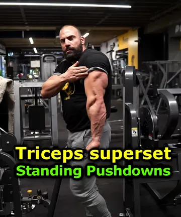 Triceps superset - standing pushdowns