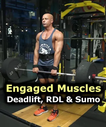 Engaged muscles - conventional , Romanian, and Sumo deadlift