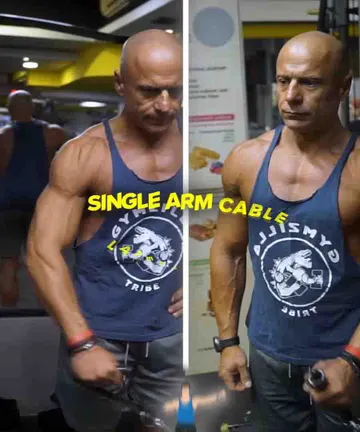 Single arm Delts cable superset