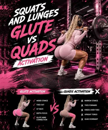 Squats and lunges: quads vs. glutes