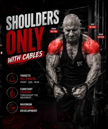 Shoulders workout on cable machine