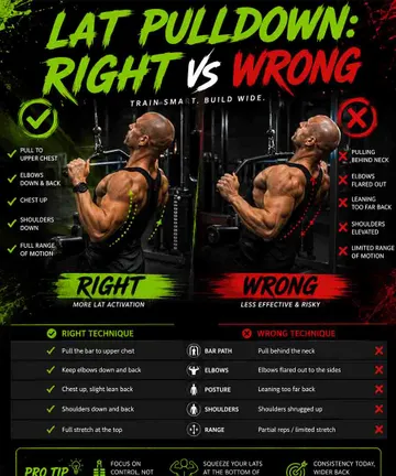 Lat pulldown - right vs. wrong