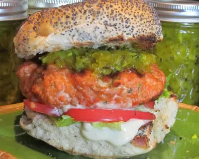 Asian Salmon Burgers With Wasabi Mayo & Asian Relish