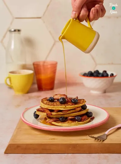 Bacon and Maple Blueberry Pancakes