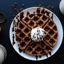 Chocolate and Banana Protein Waffles