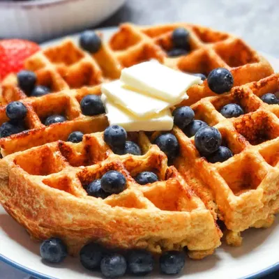 Cottage Cheese Waffles with Oats