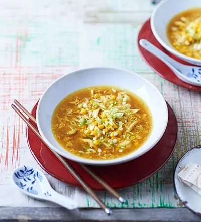 Curried sweetcorn soup with chicken