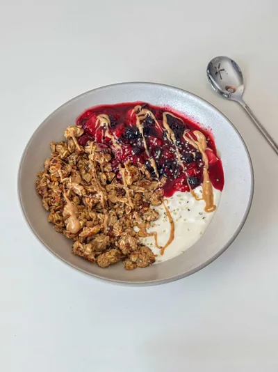 High Protein Scrambled Oats Bowl