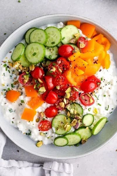 Savory Cottage Cheese Bowl