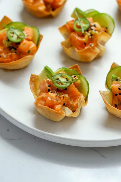 Spicy Salmon Wontons