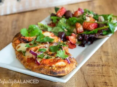 Tandoori Chicken Naan Pizza