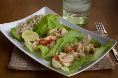 Thai Sweet and Sour Chicken Lettuce Wraps