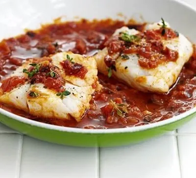 Tomato & thyme cod