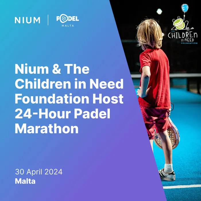 Nium’s Global CSR Program “Nium Cares” Teams Up with Malta’s Children in Need Foundation in 24-Hour Padel Marathon